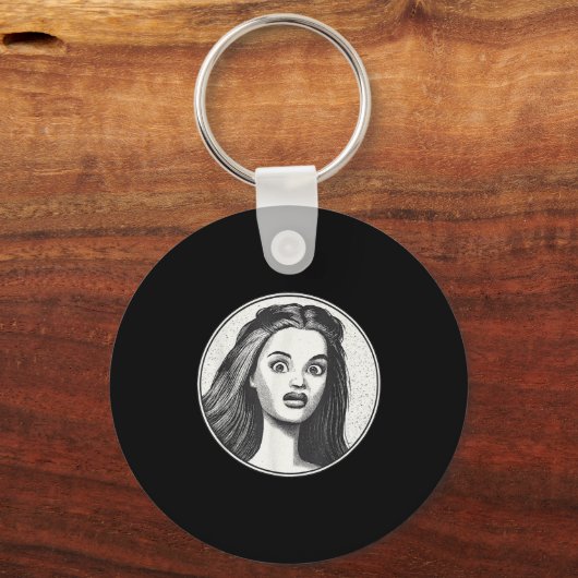 Retro Disgusted Doll Face  Schlüsselanhänger (Vorderseite)