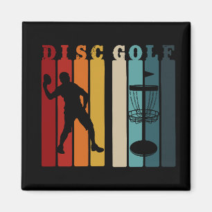 Retro Disk Golf Design   Frisbee Lover Magnet