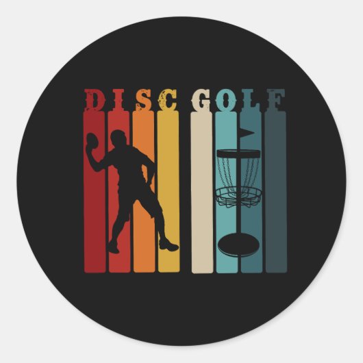 Retro Disk Golf Design | Frisbee Lover Runder Aufkleber (Vorderseite)
