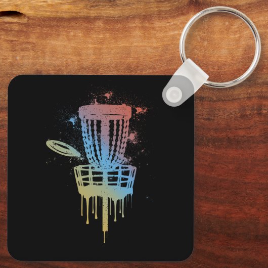 Retro Disk Golf Frolf Frisbee Golf Disc Golfing Pl Schlüsselanhänger (Rückseite)