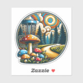 Retro Disk Golf Psychedelic Ai Art Aufkleber (Blatt)