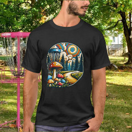 Retro Disk Golf Psychedelic Ai Art T-Shirt