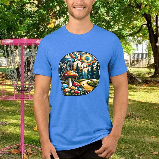 Retro Disk Golf Psychedelic Ai Art Tri-Blend Shirt