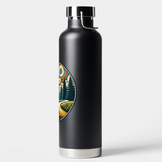 Retro Disk Golf Psychedelic Ai Art Trinkflasche (links)