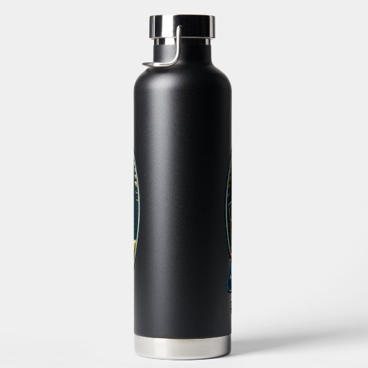 Retro Disk Golf Psychedelic Ai Art Trinkflasche (Rechts)