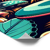 Retro Disk Golf Psychedelic Art Poster (Ecke)