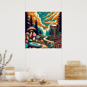 Retro Disk Golf Psychedelic Art Poster (Küche)