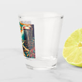 Retro Disk Golf Psychedelic Art Schnapsglas (Rechts)