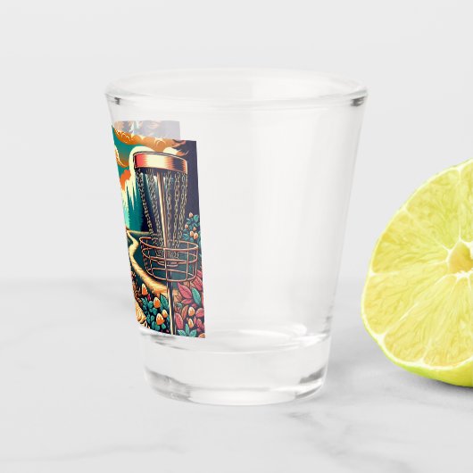 Retro Disk Golf Psychedelic Art Schnapsglas (Rechts)