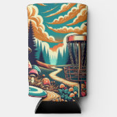 Retro Disk Golf Psychedelic Art Selters Dosenkühler (Vorderseite)