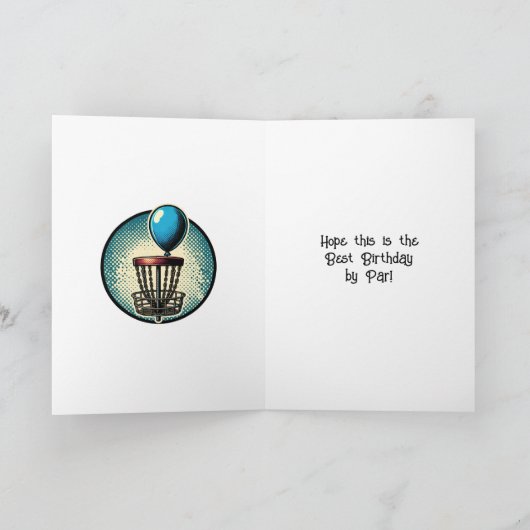 Retro Disk Golf Psychedelic Geburtstag Karte (Innenseite)