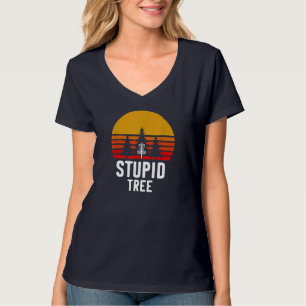 Retro Disk Golf Stupid Tree Funny Frisbee Golf Gif T-Shirt