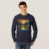 Retro Disk Golf Sunset and Trees T-Shirt (Vorne ganz)