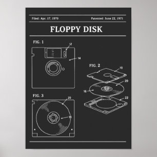 Retro-Disketten-Blueprint Poster