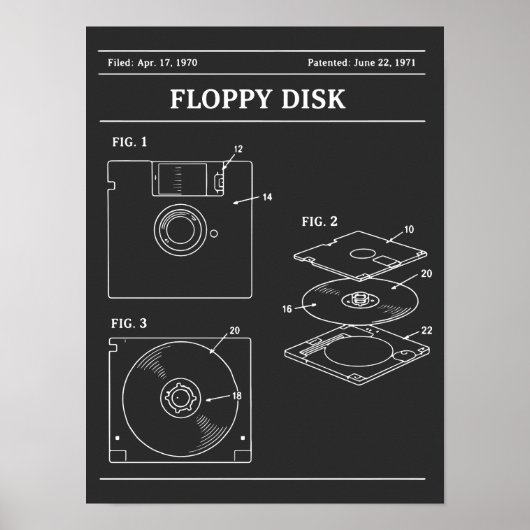 Retro-Disketten-Blueprint Poster (Vorne)