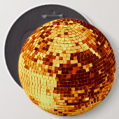 Retro-Diskokugel glitzern Glitter Gold Geburtstag Button (Vorne & Hinten)