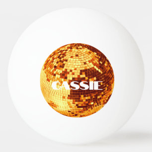 Retro-Diskokugel glitzern Glitter Gold Geburtstag Tischtennisball