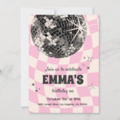 Retro Diskothek Ball Birthday Einladung (Vorderseite)