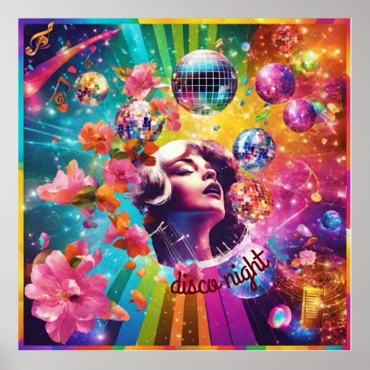 Retro Diskothek Poster (Vorne)