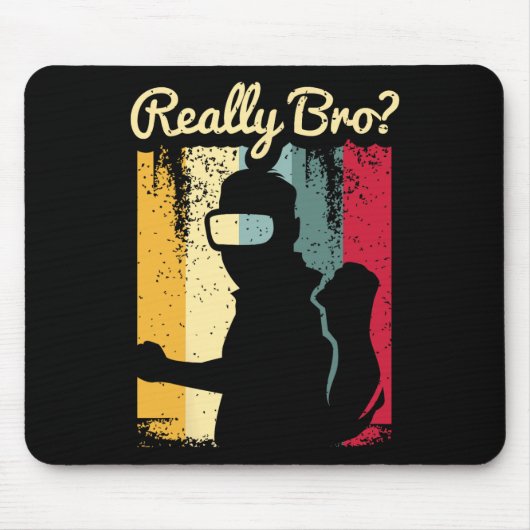 Retro-Distressed-Art Virtual Reality-Grafik für ei Mousepad (Vorne)