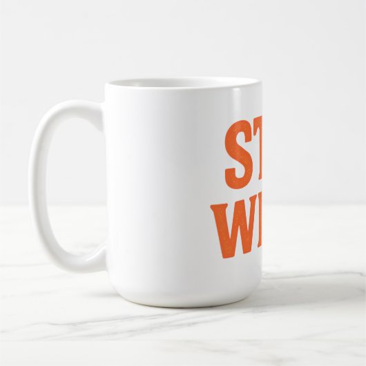 Retro-Distressed Bleib seltsam Kaffeetasse (Links)