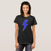 Retro Distressed BLUE & WHITE Lightning Bolt T-Shirt (Vorne ganz)