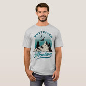 Retro Distressed Blue Whitefish Montana MT T-Shirt (Vorne ganz)