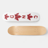 Retro Distressed Canada Maple Leaf Skateboard (Horizontal)
