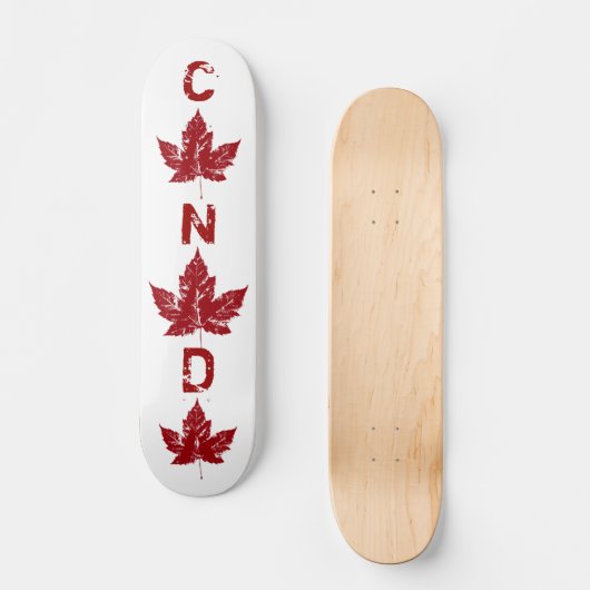Retro Distressed Canada Maple Leaf Skateboard (Vorderseite)
