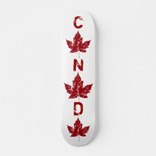 Retro Distressed Canada Maple Leaf Skateboard (Vorne)