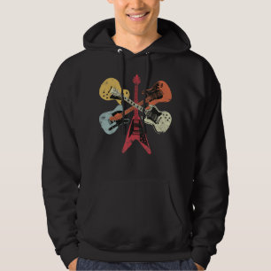 Retro Distressed Gitarren Collection Rock Music Fa Hoodie