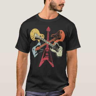 Retro Distressed Gitarren Collection Rock Music Fa T-Shirt