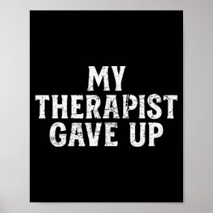 Retro-Distressed-Humor für psychische Gesundheit M Poster