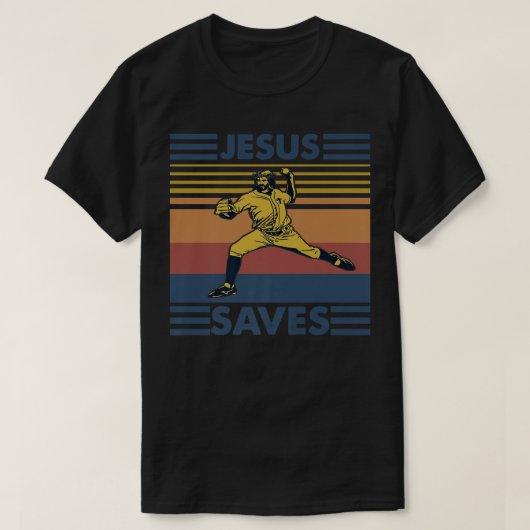 Retro Distressed Jesus Rette Baseball-T - Shirt (Design vorne)