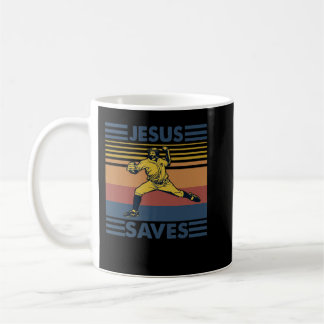 Retro Distressed Jesus Rette Baseball-T - Shirt Kaffeetasse