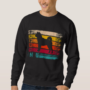 Retro Distressed Shiba Inu Silhouette Hund Lover G Sweatshirt