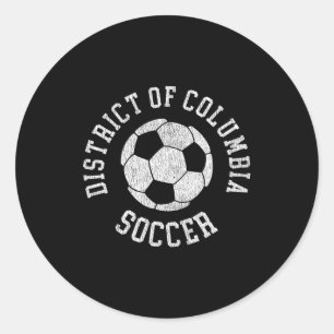 Retro District Of Columbia Fußball bedrängt 90er V Runder Aufkleber