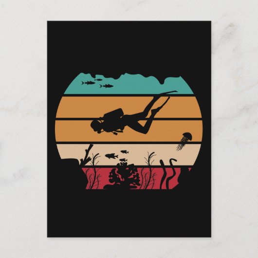 Retro Diver Postkarte (Vorderseite)
