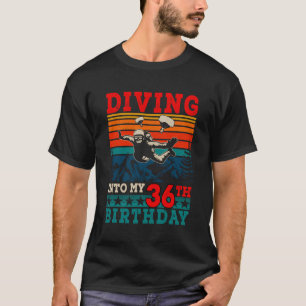 Retro Diving in mein 36. Geburtstag Skydiving Love T-Shirt