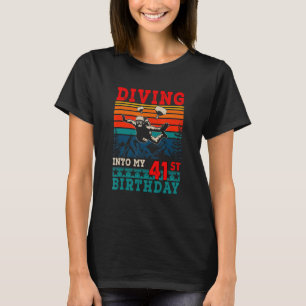 Retro Diving in mein 41. Geburtstag Skydiving T-Shirt