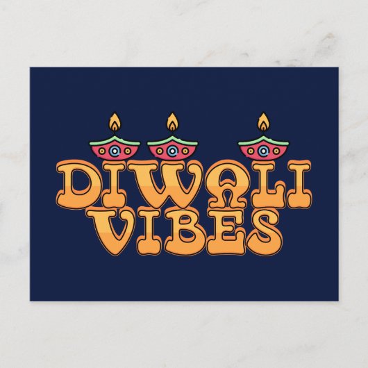 Retro Diwali Vibes Postkarte (Vorderseite)