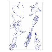 Retro DIY Faltes Dolce Cobalt Blue Platzkarten Tischnummer (Rückseite)