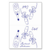 Retro DIY Faltes Dolce Cobalt Blue Platzkarten Tischnummer (Vorderseite)