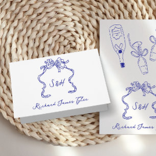 Retro DIY Faltes Dolce Cobalt Blue Platzkarten Tischnummer