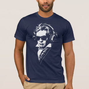 Retro-DJ-Beethoven-Gesichtsporträt T-Shirt