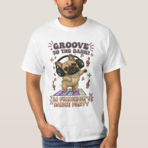 Retro-DJ-Frenchie-Tanzparty-Grafik T-Shirt
