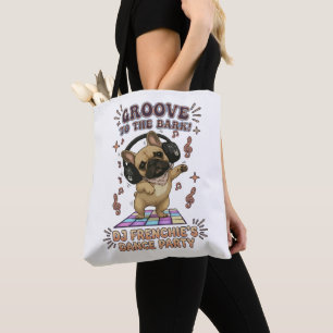 Retro-DJ-Frenchie-Tanzparty-Grafik Tasche