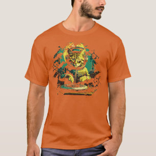 Retro Dj Katze T-Shirt