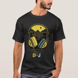 Retro-DJ-Kopfhörer-DJ-T-Shirt T-Shirt