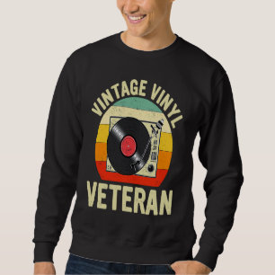 Retro-DJ-Schallplatte Vintage-Vinyl Veteran für Co Sweatshirt